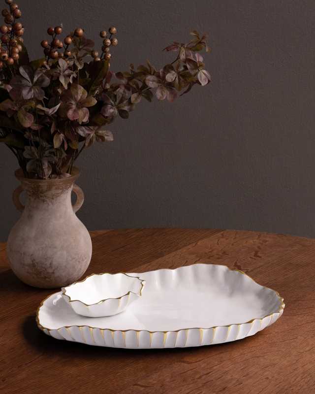 x Gretchen Murchison Thanni Mystic Large Oval Platter with Mini Bowl